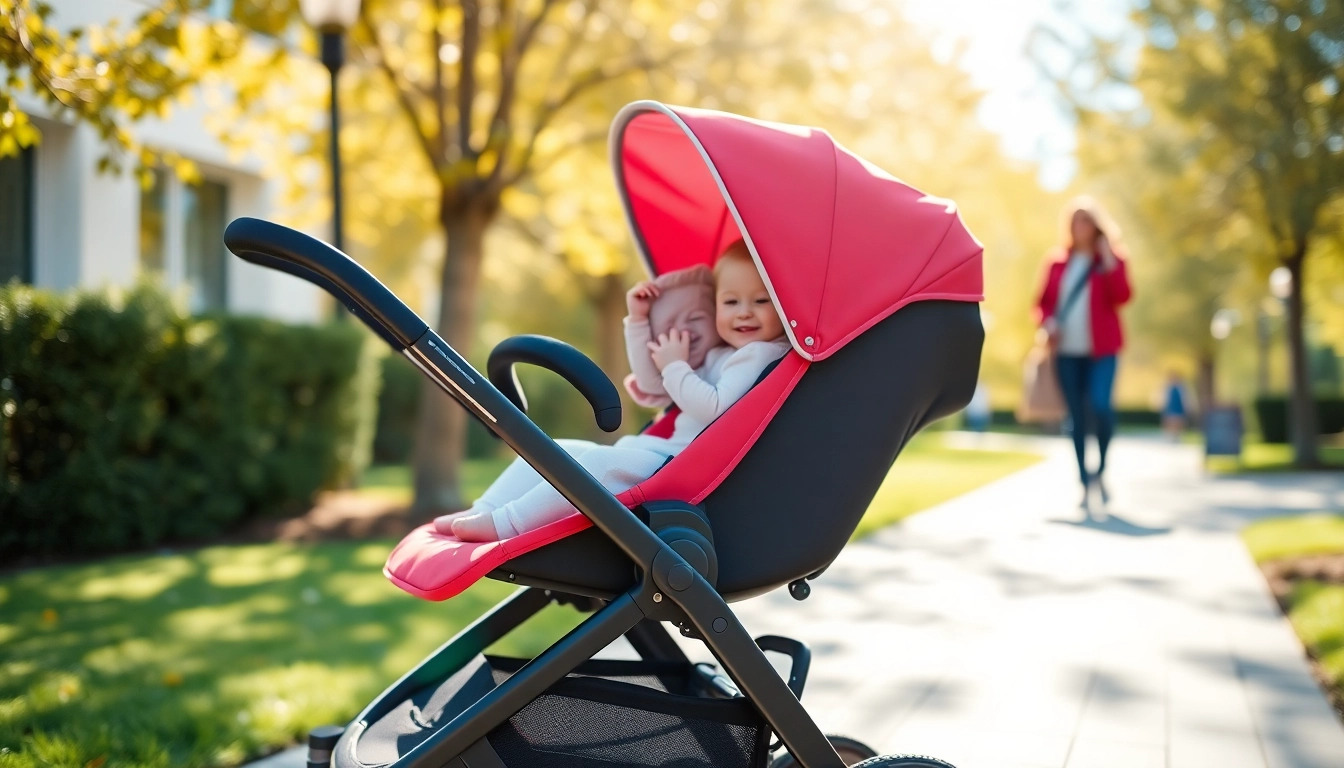 Parhaat lastenrattaat in use in park, showing ease of maneuverability and safety features for families.