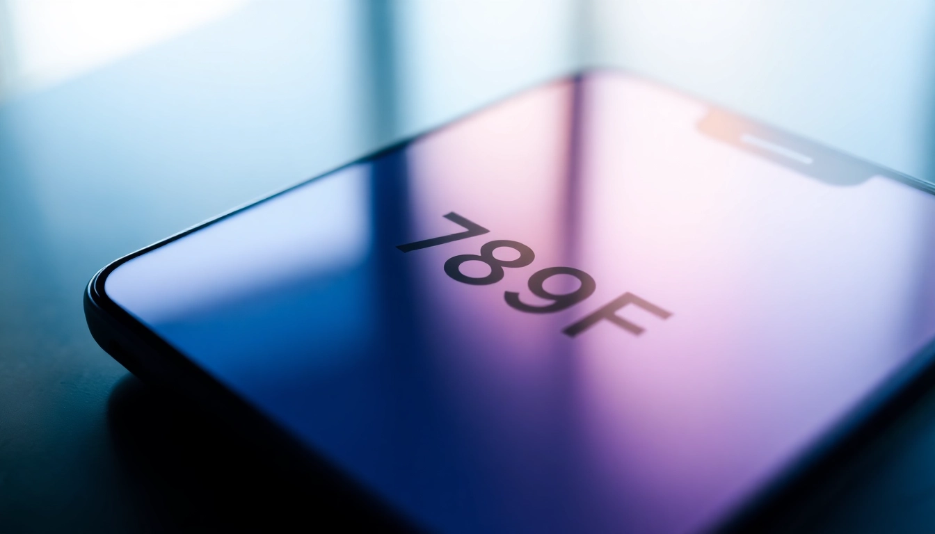 High-resolution image showcasing the 789F logo on a sleek device, highlighting brand modernity and technological appeal for users seeking innovative solutions.