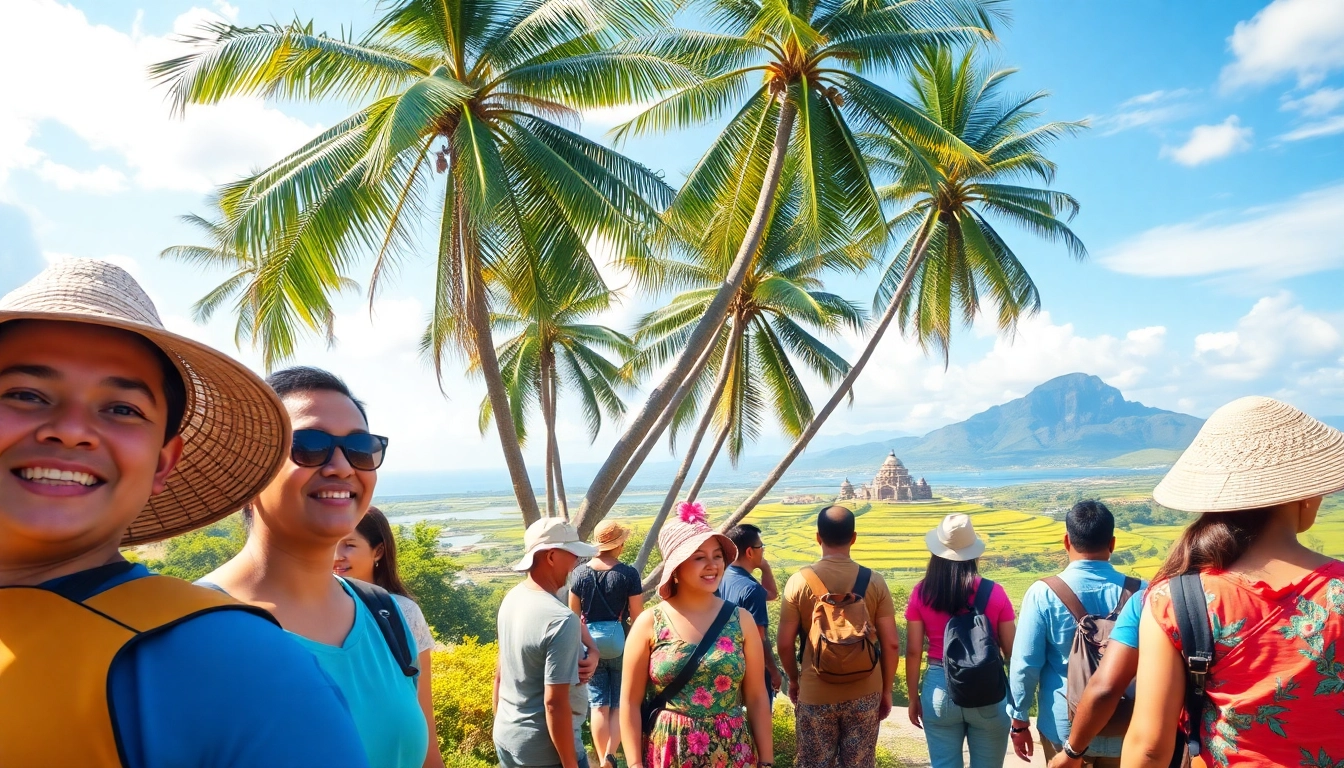 Engaging tour group exploring beautiful landscapes in Indonesia, showcasing adventure and cultural experiences.