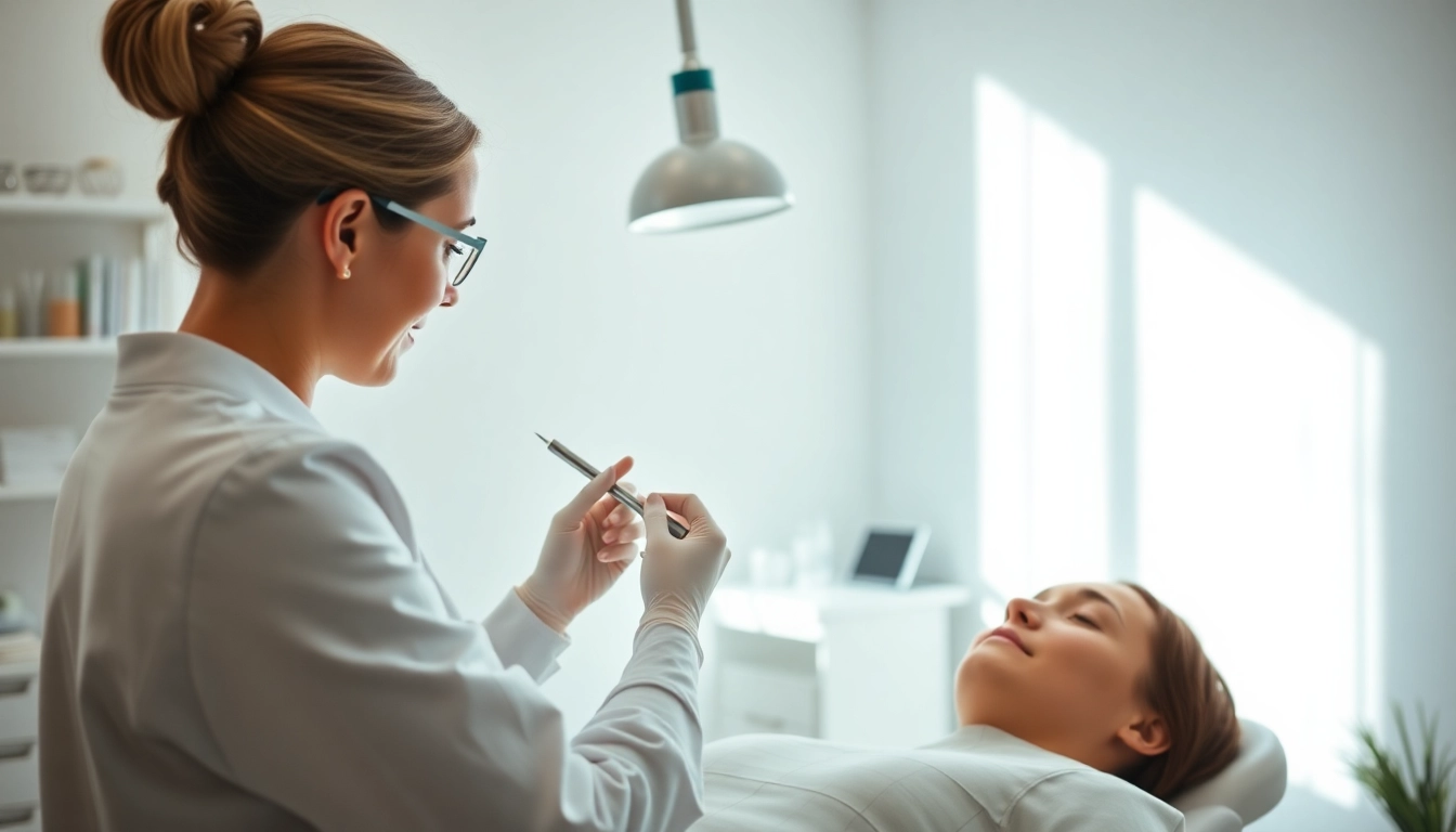 Practitioner administering Botox Behandlung in a tranquil clinic setting.