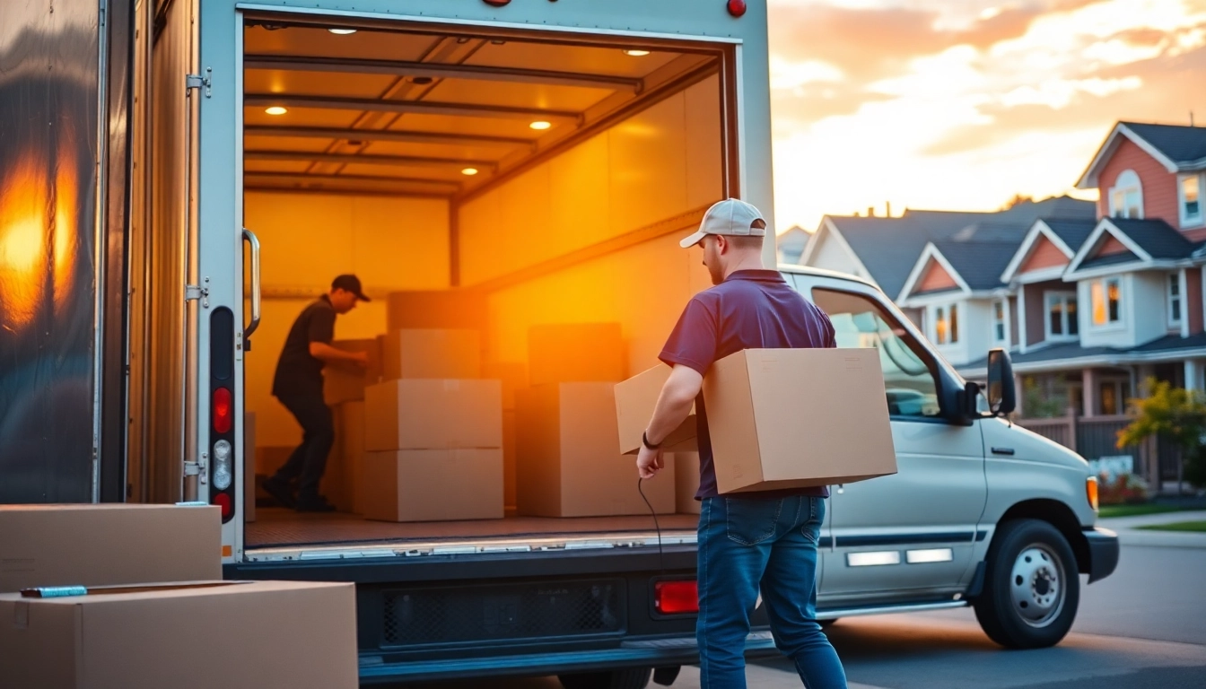 Experienced Apex Movers Calgary team efficiently loading a moving truck in a Calgary neighborhood, ensuring safe transport and care.