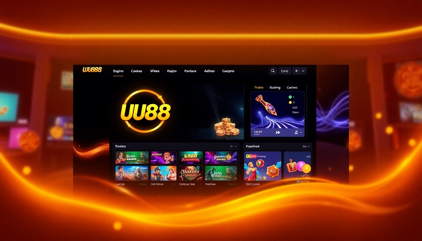 Captain engaging with UU88 online casino platform, showcasing secure and fast gaming experience, modern design and vibrant colors, inviting users to play confidently.