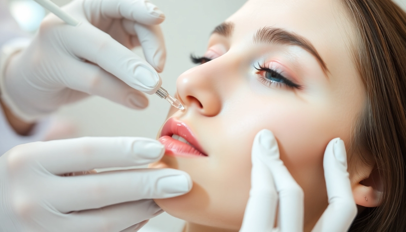 Patient receiving a Botox Behandlung by a skilled practitioner in a serene clinic environment.
