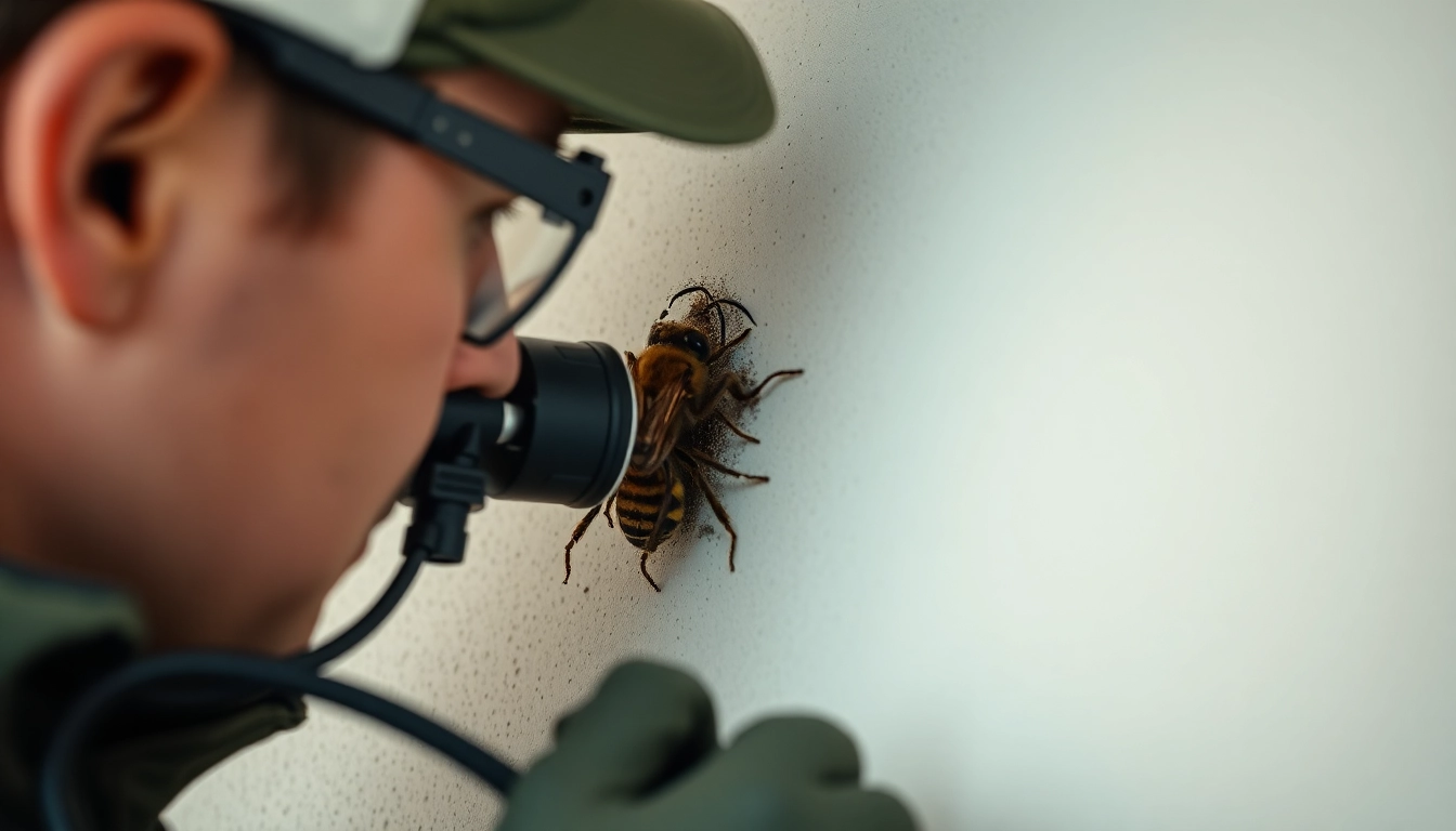 Wespen bestrijden in wall cavity using specialized tools for safe, effective removal of nests, ensuring safety and peace of mind.
