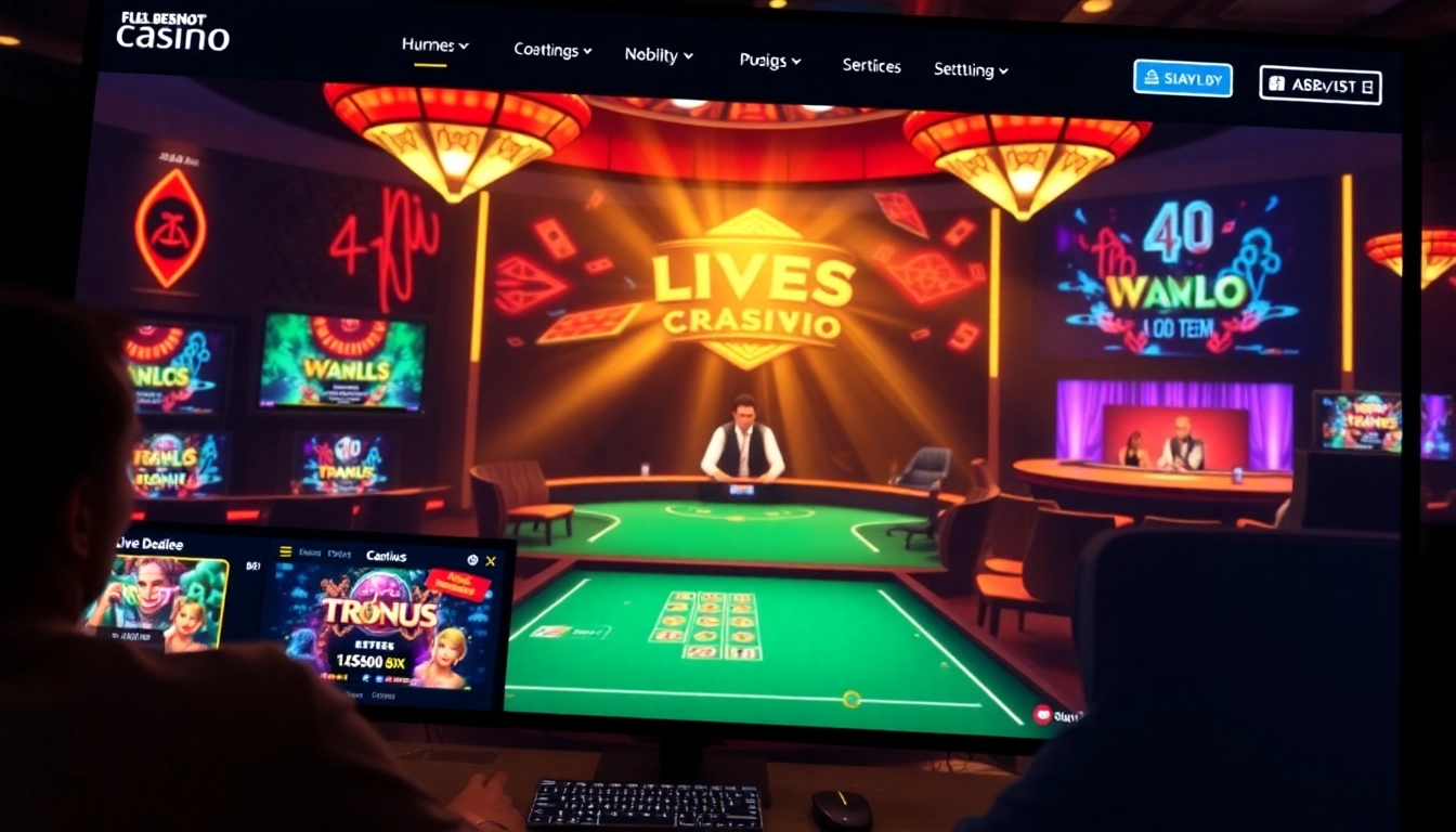 Sky Exchange logo displayed on a sleek casino platform with live roulette, blackjack, and poker tables in action, emphasizing trusted gaming environment and engaging gameplay.