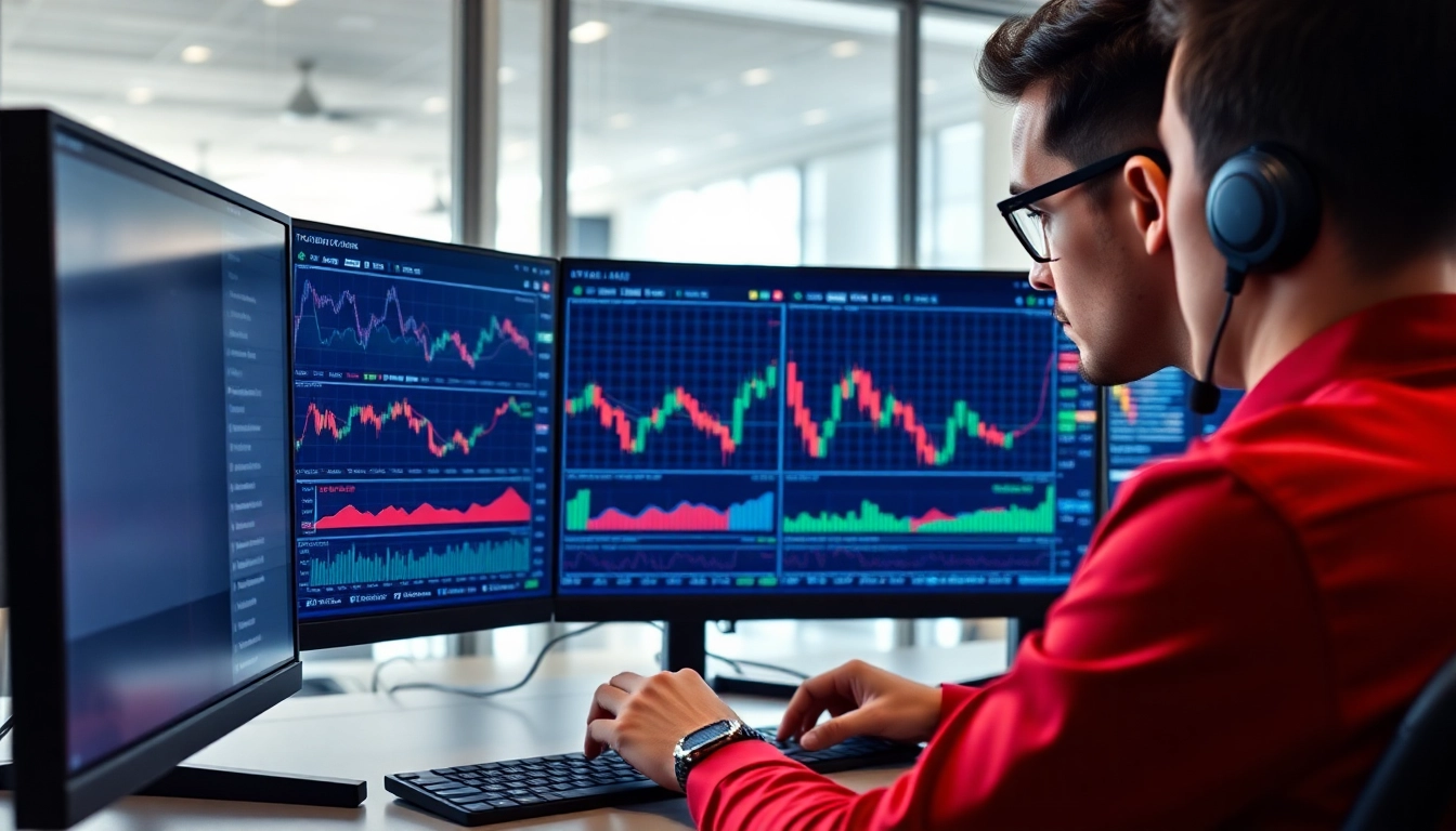 Trading view platform displaying advanced trading charts for market analysis and real-time data