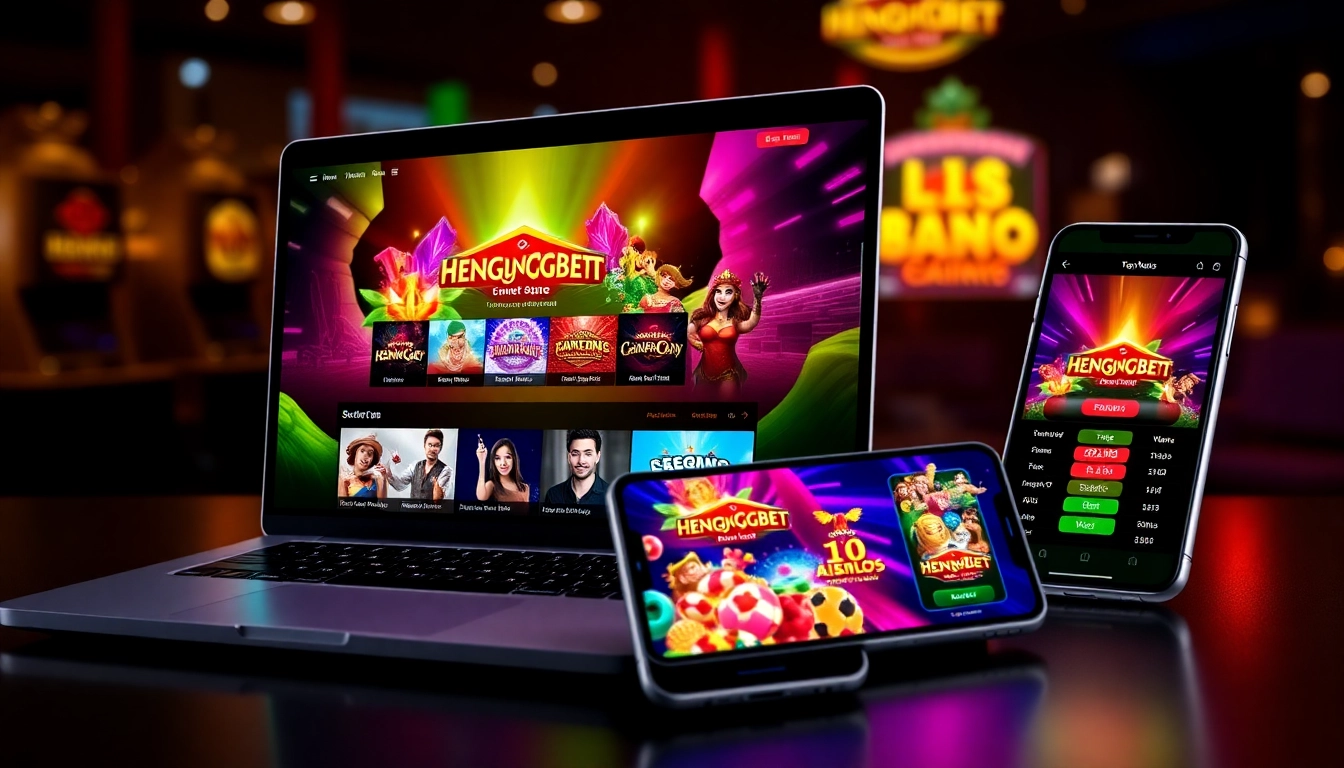 Hengongbet online casino platform featuring secure login, mobile gaming, and diverse game