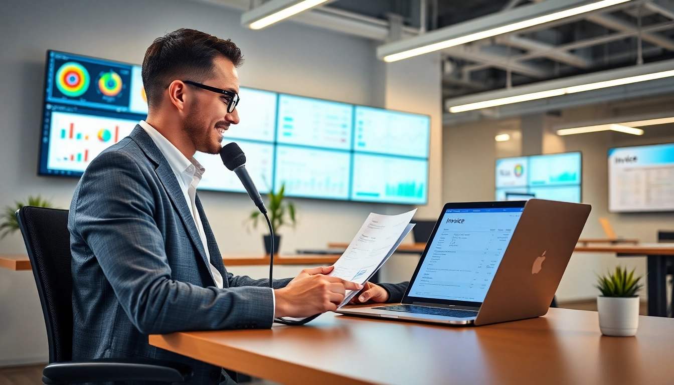 Efficent Estimate Software powering quick invoice creation with voice commands in a modern