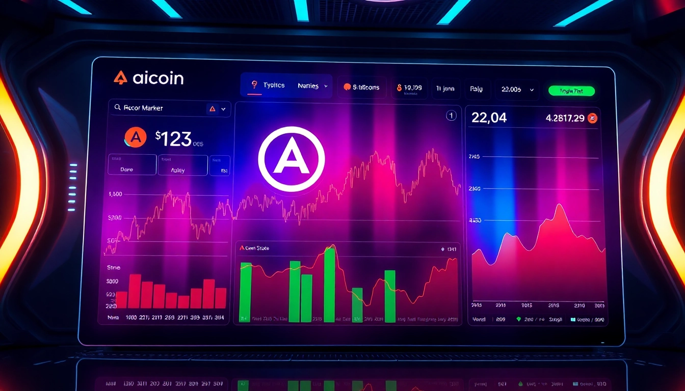 Aicoin market analysis dashboard showcasing real-time data and financial charts for investors