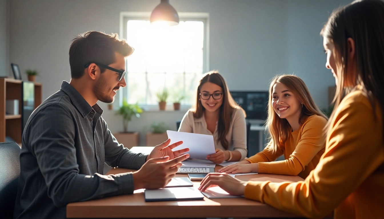 Team of educators collaborating with AI-powered authoring platform to create interactive online